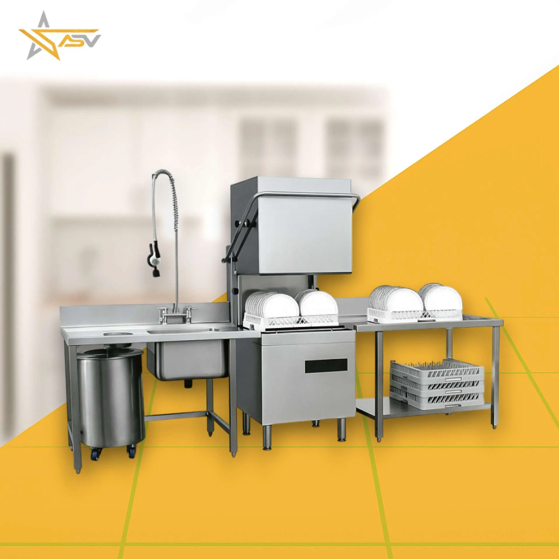 Hood Type Dishwashing Unit