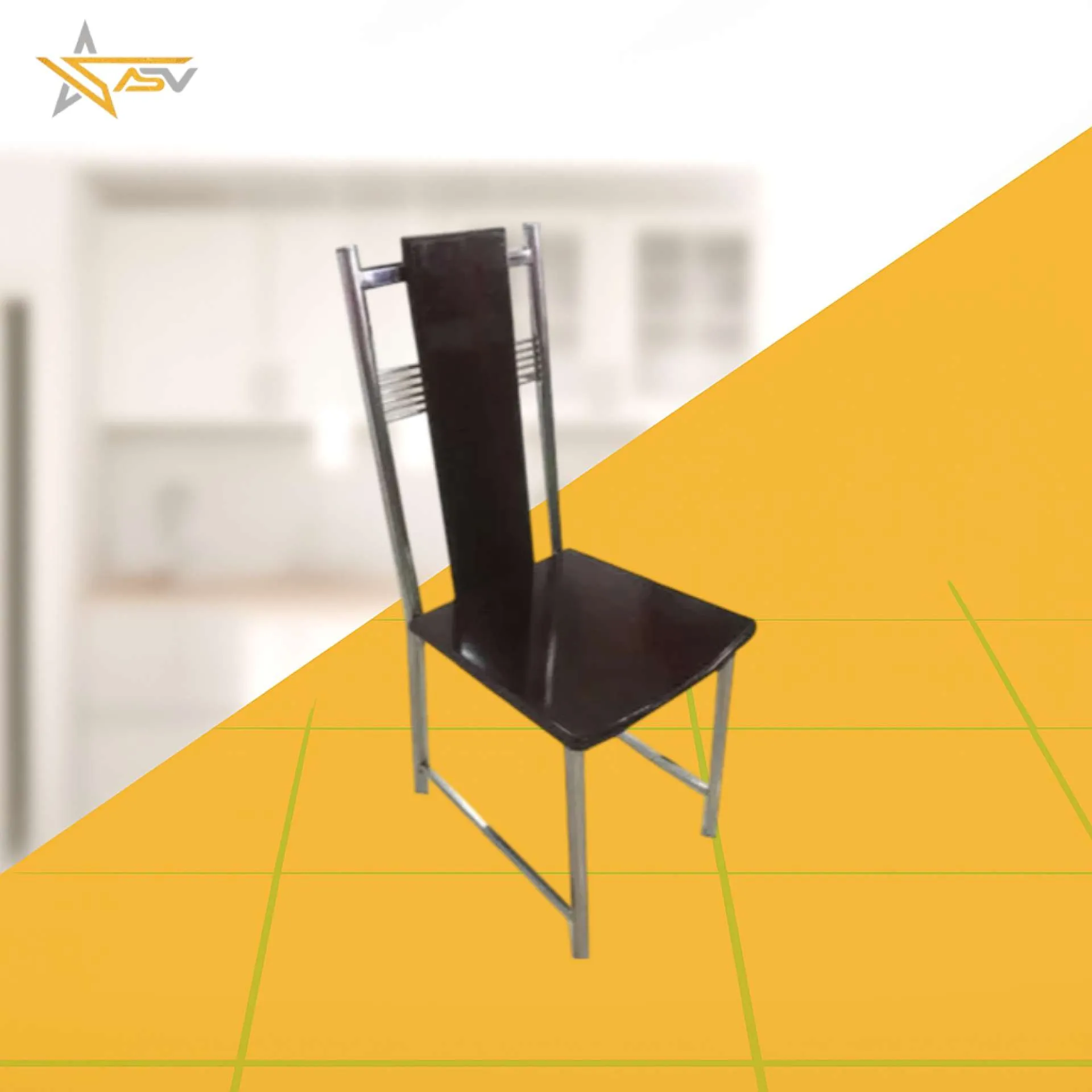 SS Chair with Tall Dark Wood Back